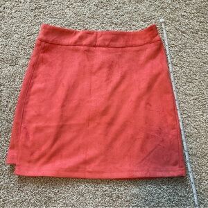 NWOT SHEIN Coral Pink Suede Mini Pencil Bodycon Skirt Size Small